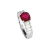 Sterling Silver Ruby With White Topaz Ring