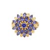 Sterling Silver Tanzanite Ring Over 18K Yellow Gold Plated