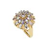 Sterling Silver Tanzanite With White Topaz Ring Over 18K Yellow Gold Plated