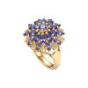 Sterling Silver Tanzanite Ring Over 18K Yellow Gold Plated