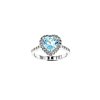 Sterling Silver Sky Blue Topaz With White Topaz Heart Ring