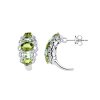 Sterling Silver Peridot With Sky Blue Topaz Earrings