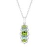 Sterling Silver Peridot With Sky Blue Topaz Pendant With Chain 18 Inches