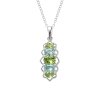 Sterling Silver Peridot With Sky Blue Topaz Pendant With Chain 18 Inches