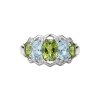 Sterling Silver Peridot With Sky Blue Topaz Ring