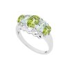 Sterling Silver Peridot With Sky Blue Topaz Ring