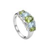 Sterling Silver Peridot With Sky Blue Topaz Ring