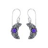 Sterling Silver Amethyst Crescent Moon Over Earring