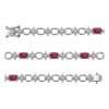 Sterling Silver Ruby and White Topaz Over Bracelet