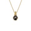 Sterling Silver Smoky Quartz Pendant Over 18K Yellow Gold Plated With Chain 18 Inches