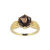 Sterling Silver Smoky Quartz Ring Over 18K Yellow Gold Plated