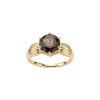 Sterling Silver Smoky Quartz Ring Over 18K Yellow Gold Plated