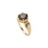 Sterling Silver Smoky Quartz Ring Over 18K Yellow Gold Plated