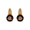 Sterling Silver Smoky Quartz Earrings Over 18K Yellow Gold Plated