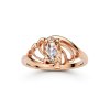 Sterling Silver Morganite Ring Over Rose Gold Plated