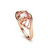 Sterling Silver Morganite Ring Over Rose Gold Plated