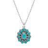 Sterling Silver Turquoise Pendant With Chain 18 Inches