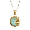 Sterling Silver Larimar Crab Pendant Over 18K Yellow Gold Plated With Chain 18 Inches