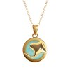 Sterling Silver Larimar Ray Stingray Pendant Over 18K Yellow Gold Plated With Chain 18 Inches