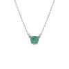 Sterling Silver Emerald Round 5 mm Necklace 16+2 Inches