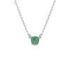 Sterling Silver Emerald Round 5 mm Necklace 16+2 Inches