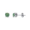 Sterling Silver Emerald Round 5 mm Earrings