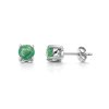 Sterling Silver Emerald Over Stud Earrings