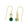 Sterling Silver Emeral Earrings Over 18K Yellow Gold Plated