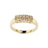 Sterling Silver White Ring Over 18K Yellow Gold Plated