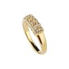 Sterling Silver White Ring Over 18K Yellow Gold Plated