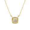 Sterling Silver Mother of Pearl Necklace Over 18K Yellow Gold Plated 18 Inches