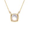 Sterling Silver Mother of Pearl Necklace Over 18K Yellow Gold Plated 18 Inches