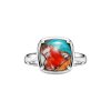 Blended Turquoise With Spiny Oyster Shell Sterling Silver Ring