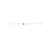 Sterling Silver  Blue Turquoise With White Topaz Bracelet Over 18K Yellow Gold Plated 7.25 Inches