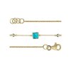 Sterling Silver  Blue Turquoise With White Topaz Bracelet Over 18K Yellow Gold Plated 7.25 Inches