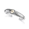 Sterling Silver White Buffalo Turquoise Cuff Bangle 7.5 Inches