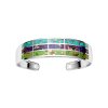 Sterling Silver Multi Turquoise Cuff Bangle 7.5 Inches