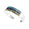 Sterling Silver Multi Turquoise Cuff Bangle 7.5 Inches
