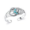 Sterling Silver Turquoise Cuff Bangle 7.5 Inches