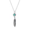 Sterling Silver Turquoise Pendant With Chain 18 Inches