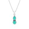 Sterling Silver Turquoise Pendant With Chain 18 Inches