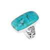 Sterling Silver Blue Turquoise Over Ring