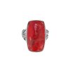 Sterling Silver Red Coral Ring