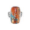 Sterling Silver Spiny Oyster With Turquoise Ring