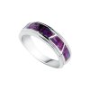 Sterling Silver Purple Turquoise Inlay Band Ring