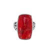 Sterling Silver Red Coral Ring