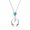 Sterling Silver Turquoise Over Necklace and Earrings