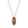 Sterling Silver Orange Spiny Oyster Necklace 18 Inches
