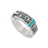 Sterling Silver Turquoise Swiss Blue Topaz Ring