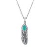 Sterling Silver Turquoise Pendant With Chain18 Inches